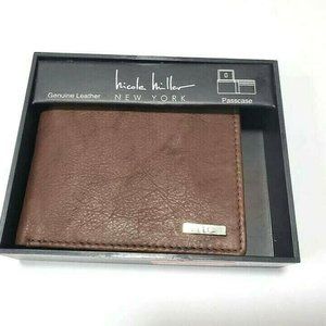 Genuine Italian Leather Wallet - Credit Card ID Holder Brown